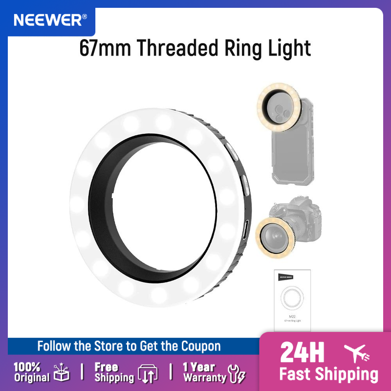 Photography Lighting Stick - NEEWER Basics 67mm Threaded Ring Light