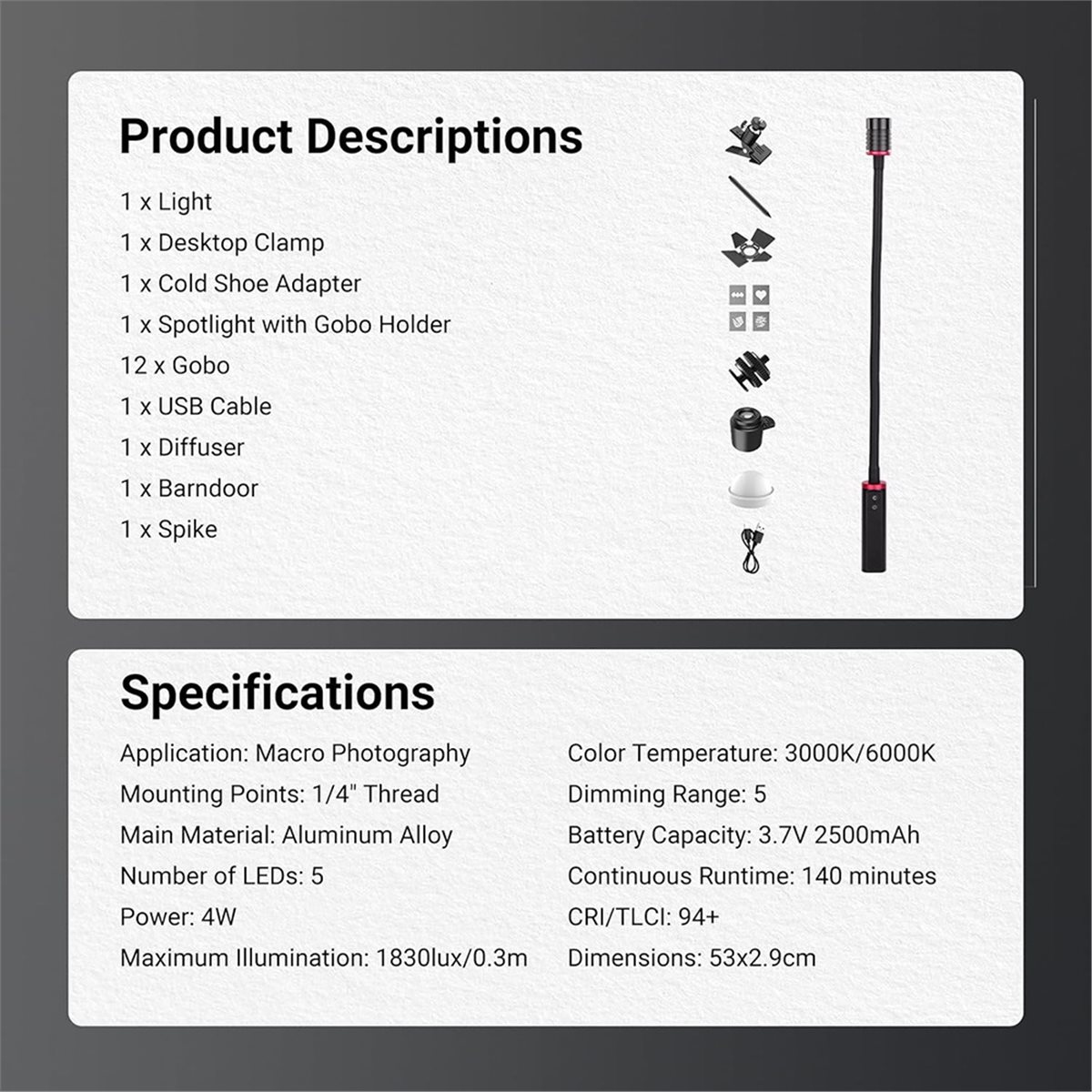Photography Lighting Angles - goodidea LED Light for Macro Photography