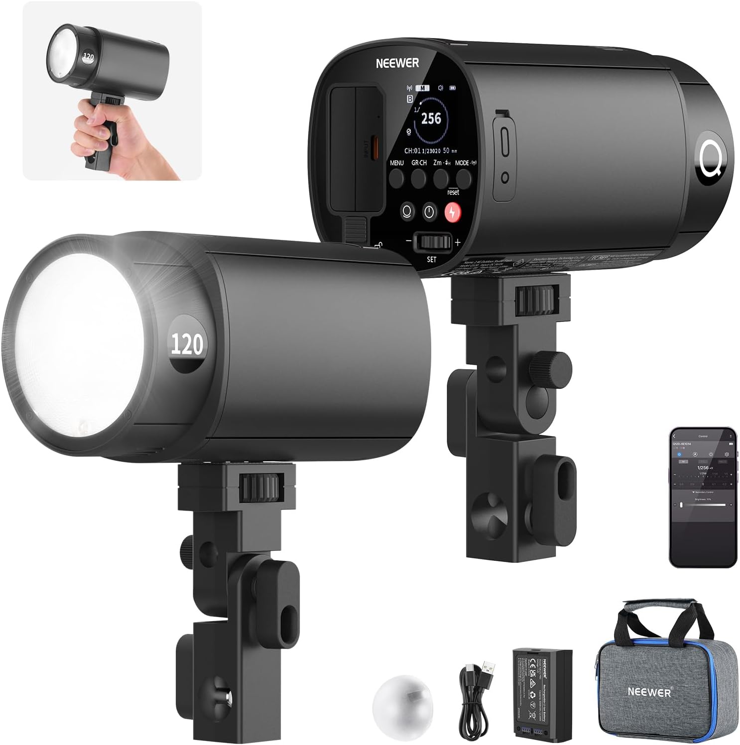 Portable Strobe Monolight - NEEWER 120Ws 2.4G TTL Outdoor Strobe
