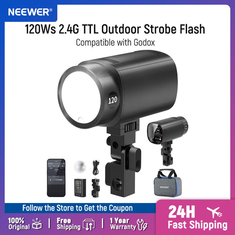 Portable Strobe Monolight - NEEWER Q120 120Ws 2.4G TTL Outdoor
