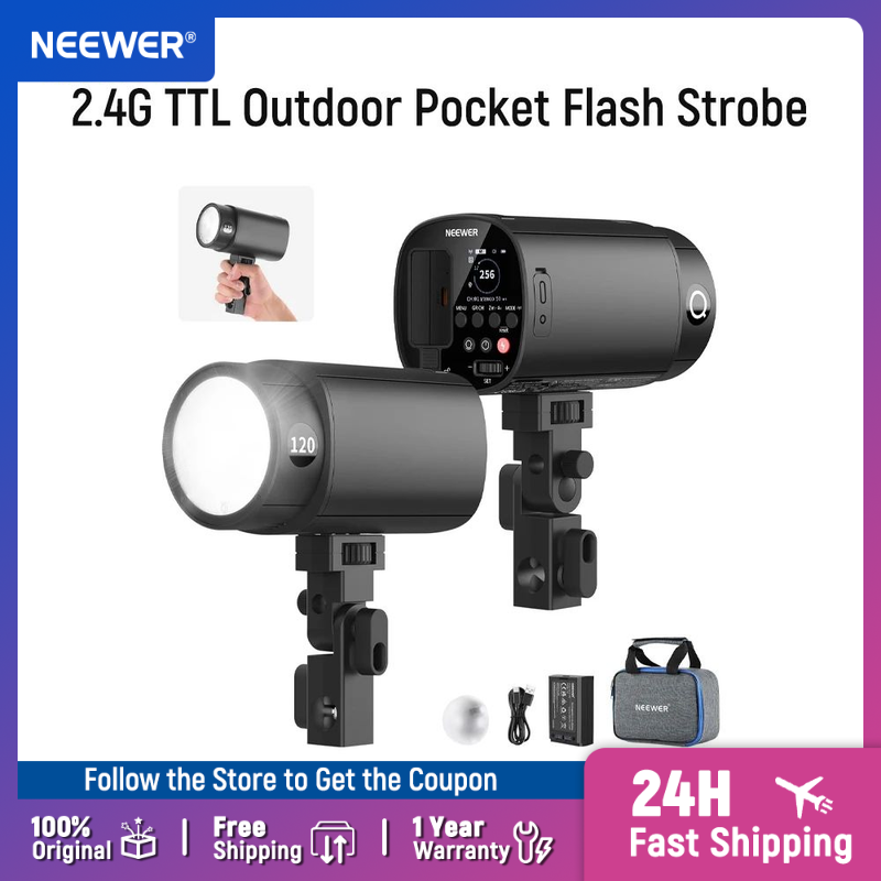 Portable Strobe Monolight - NEEWER 120Ws 2.4G TTL Outdoor Pocket