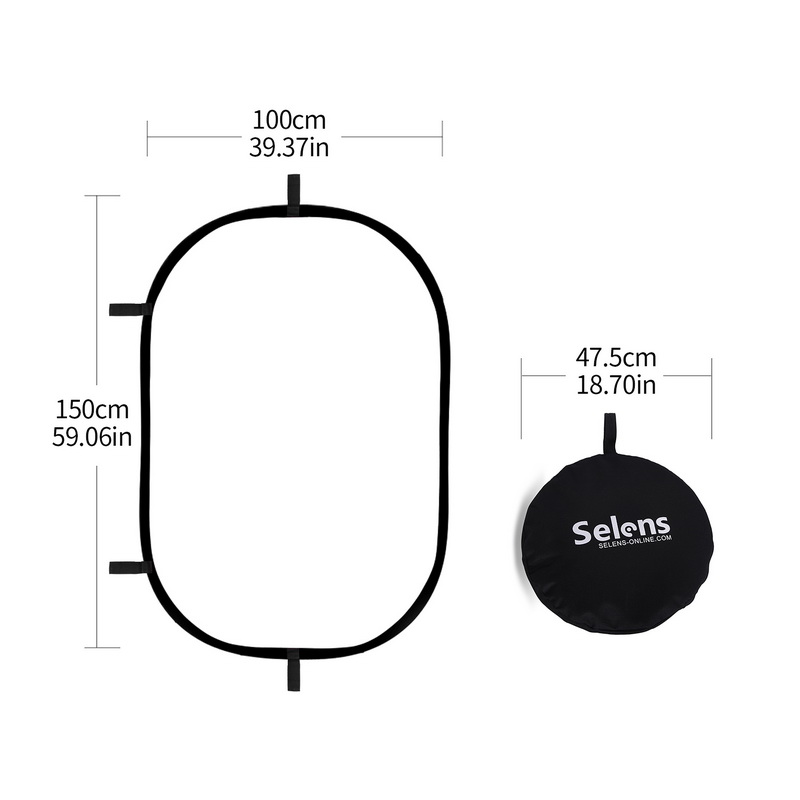 Photography Lighting Diffuser - 100X150CM Foldable Oval Reflector Soft Light