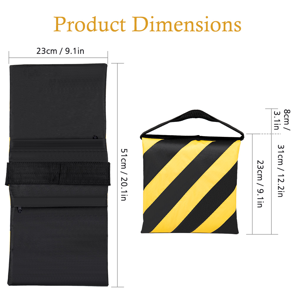 Light Stand Sandbag - SH Black And Yellow Stripes Photography