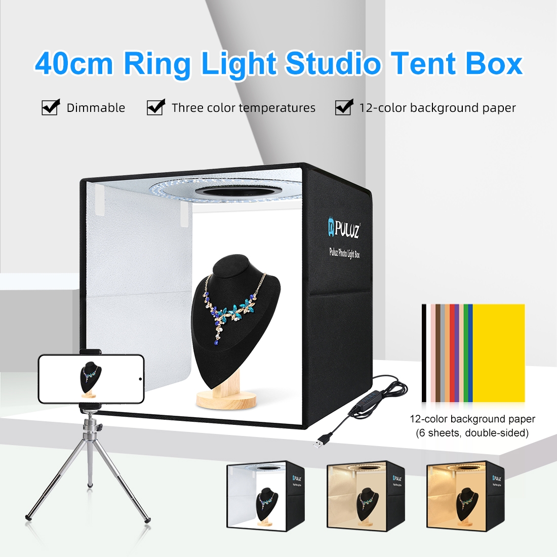 PULUZ 40cm Folding Portable Ri - Photography Lighting Backdrop recension och pris