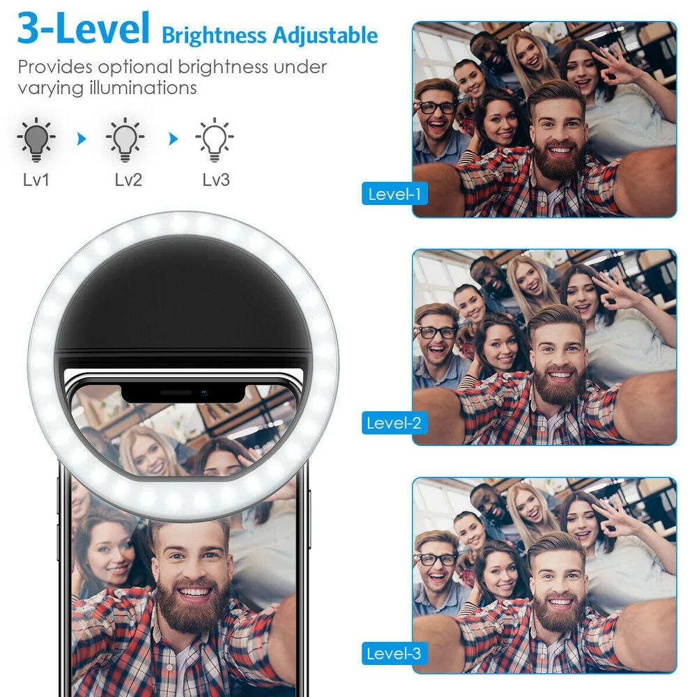 Rechargeable Clip On Selfie Ri - Photography Lighting Professional recension och pris