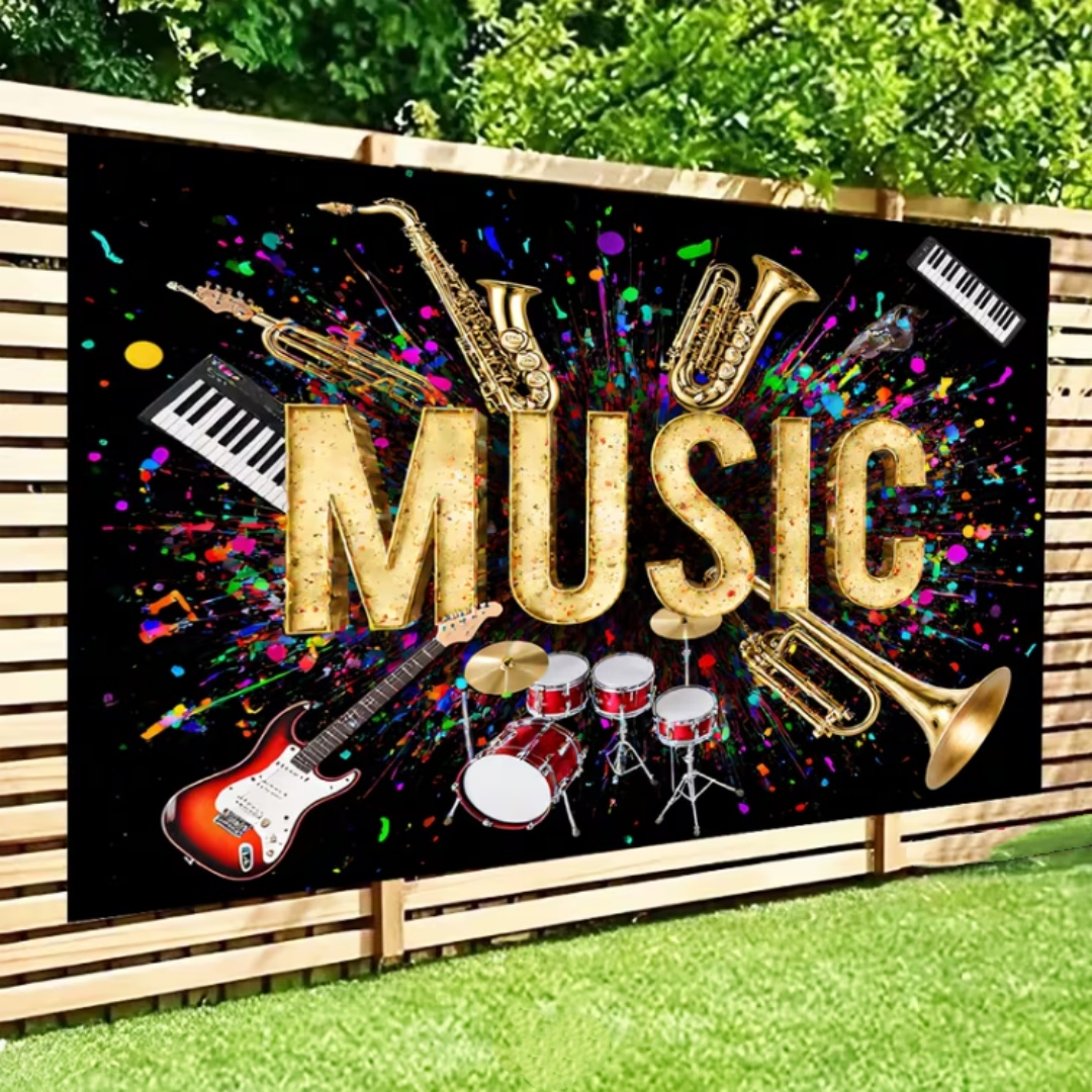 Vibrant Music Theme Glitter Pa - Photography Lighting Backdrop recension och pris