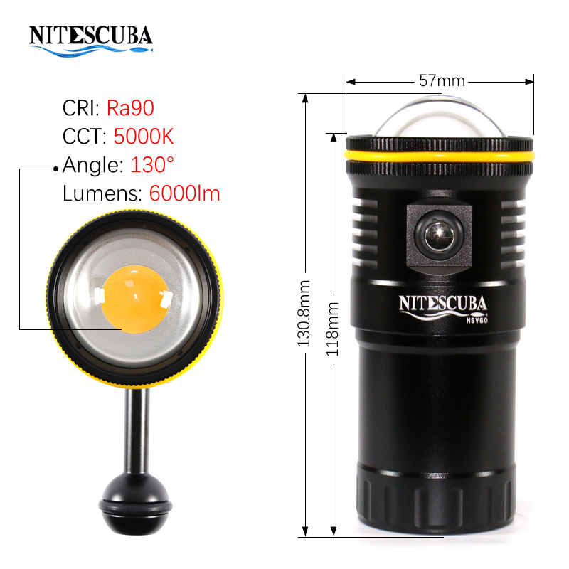 Nitescuba NSV60 LED Diving Vid - Photography Lighting Angles recension och pris