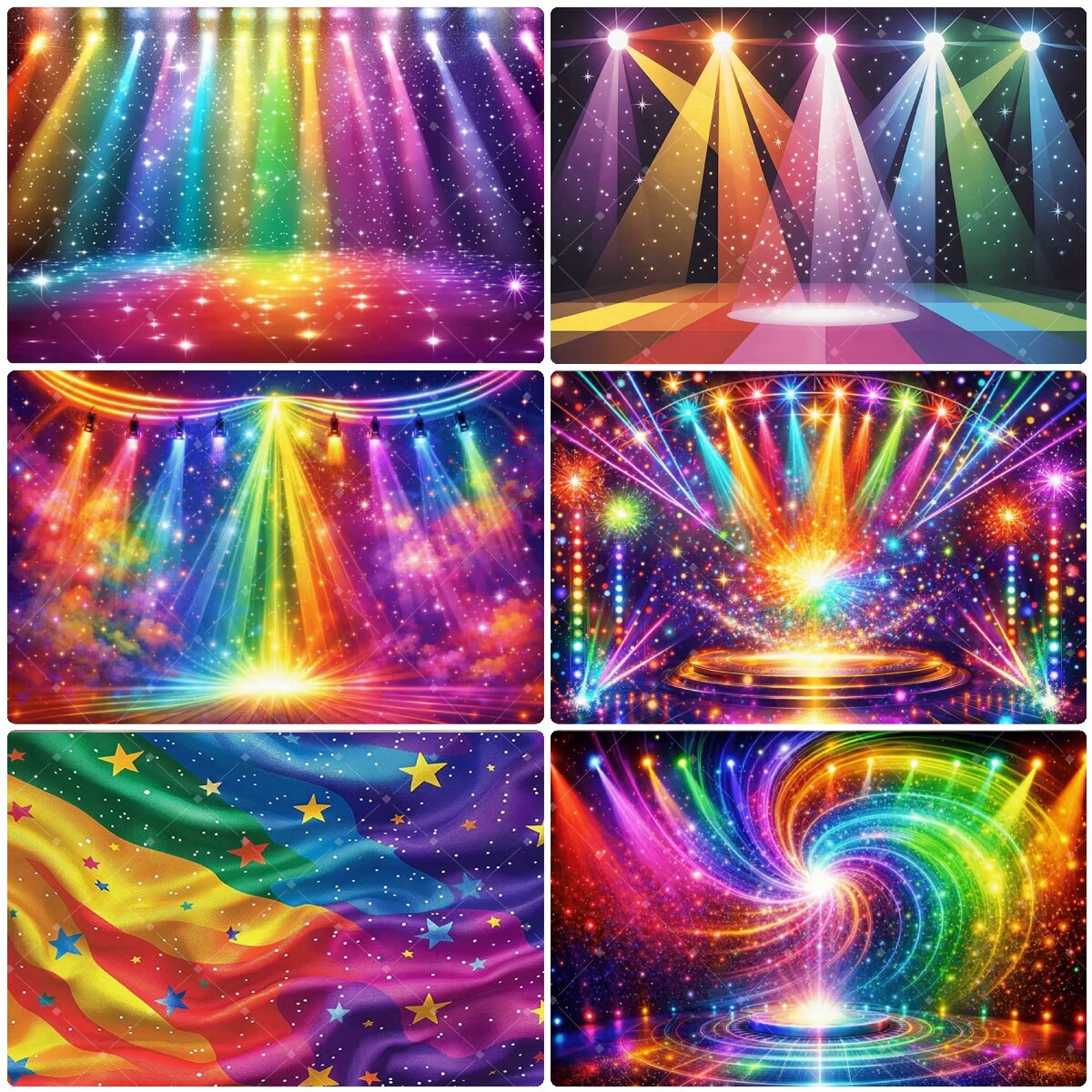 Colorful Rainbow Stage Light B - Photography Lighting Backdrop recension och pris