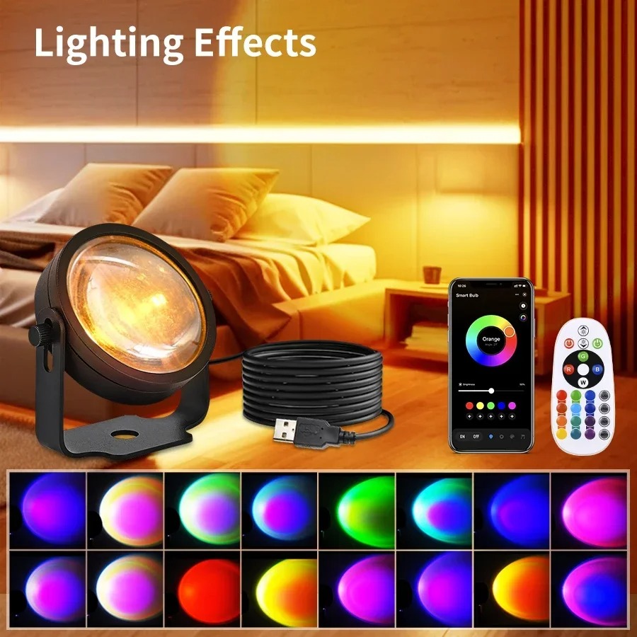 Smart LED Sunset Projector Lam - Photography Lighting Diy recension och pris