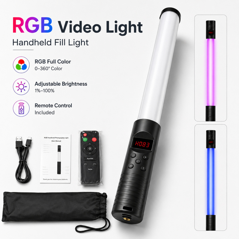 RGB Handheld Video Light Wand, - Photography Lighting Stick recension och pris
