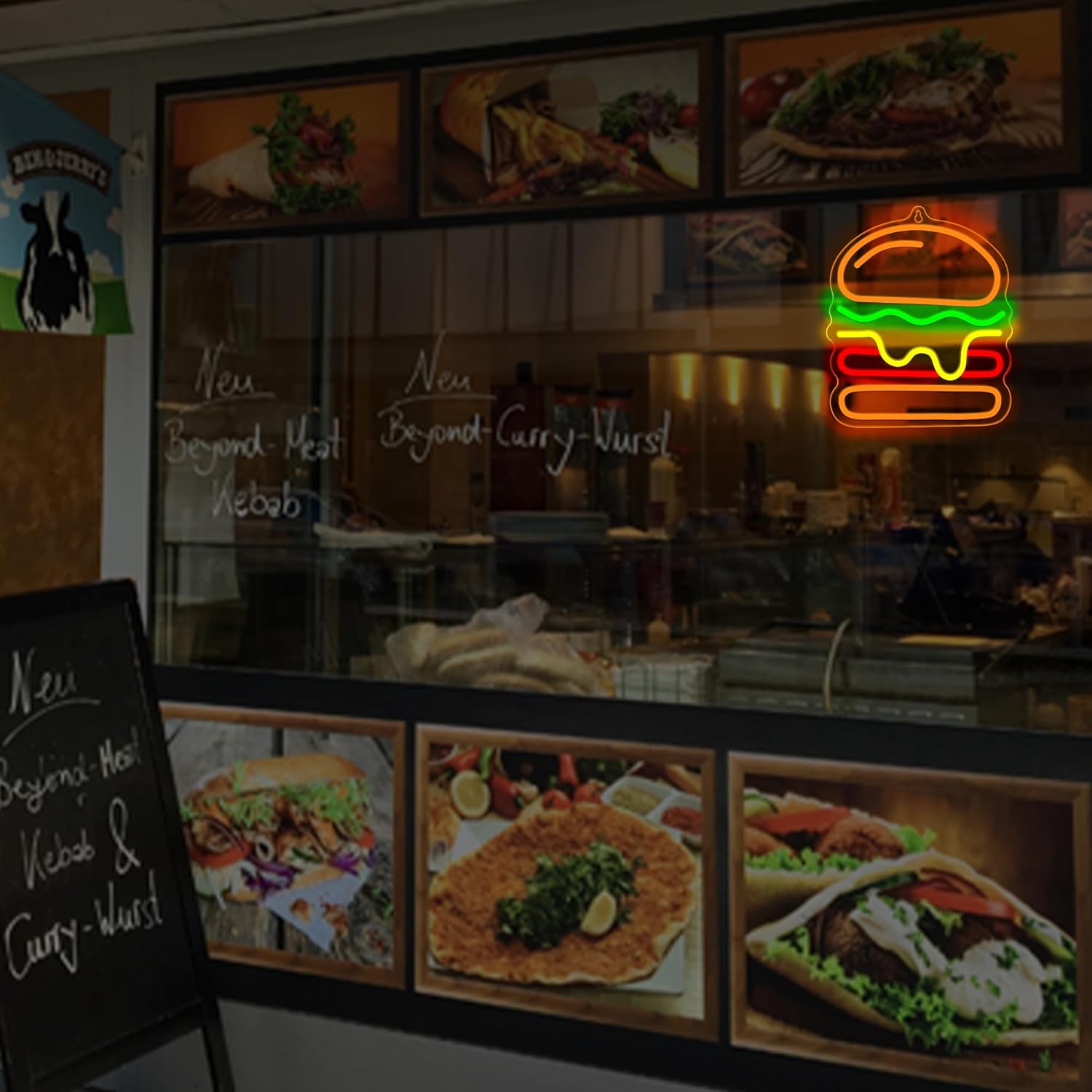 Burger Neon Sign with Layered  - Photography Lighting For Food recension och pris