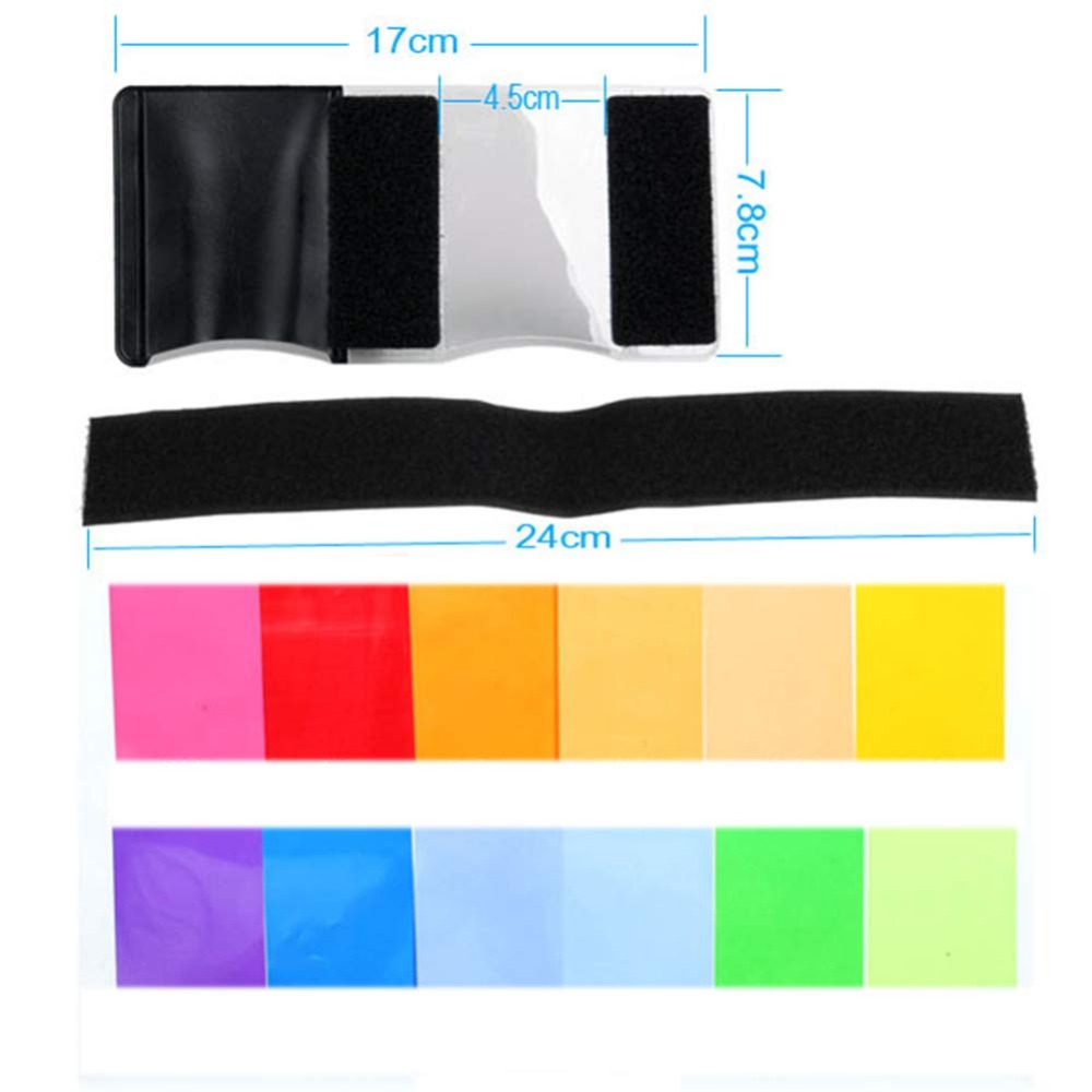 12 Colors Camera Flash Gels Li - Photography Lighting Diy recension och pris