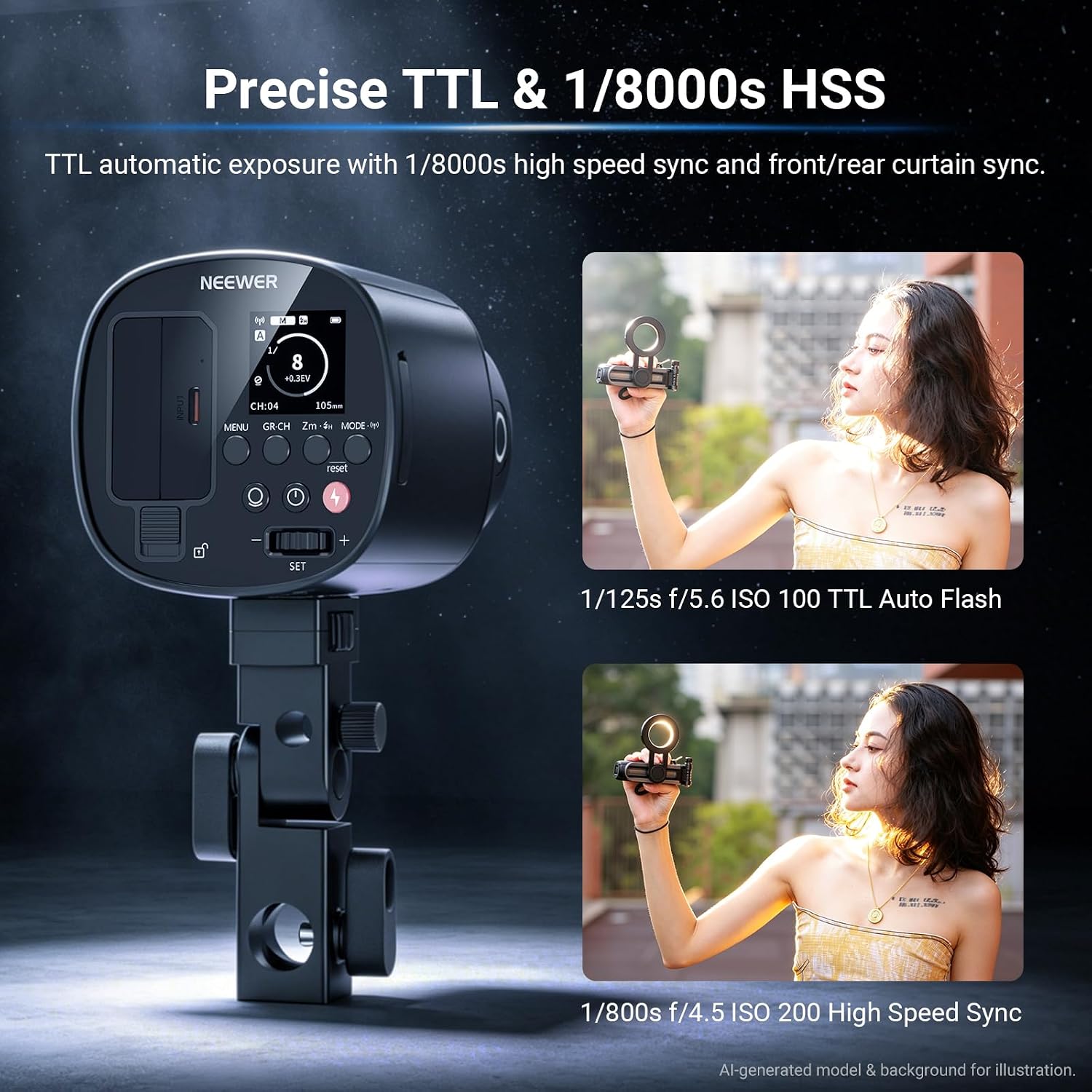 NEEWER Q120 120Ws 2.4G TTL Out - Portable Strobe Monolight recension och pris