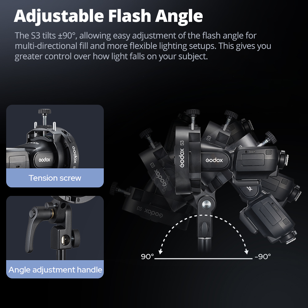 GODOX S3 Flash Bracket Speedli - Godox Speedlite Flash recension och pris