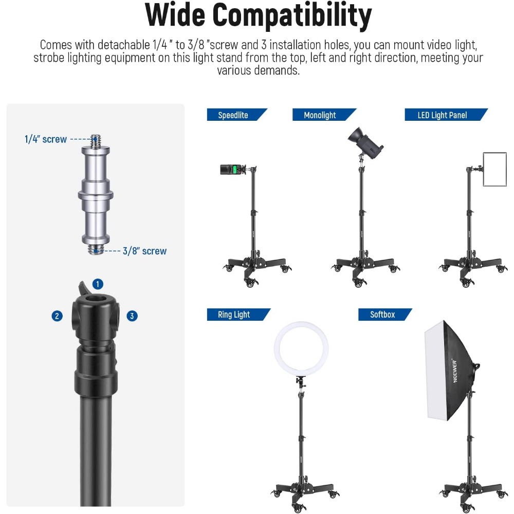 NEEWER Heavy Duty Light Stand  - Photography Lighting Angles recension och pris