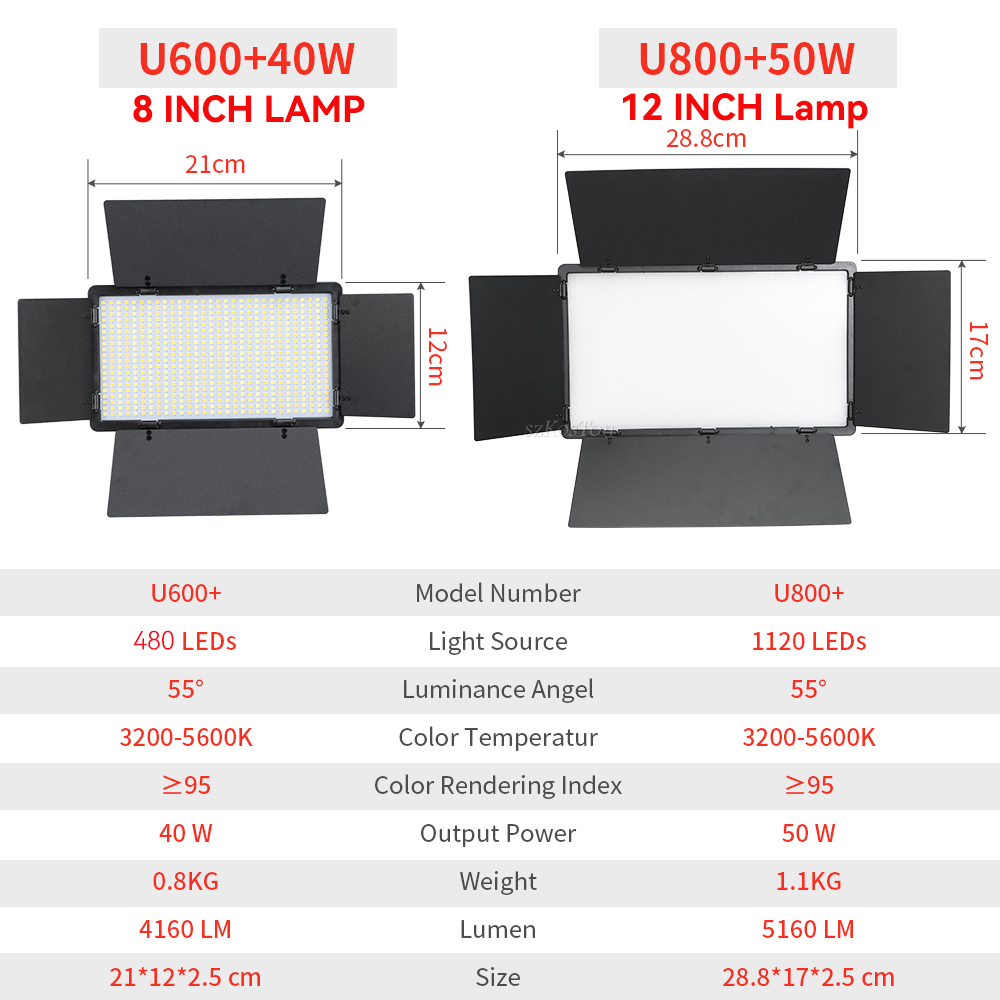 U800 U600 LED Photo Studio Vid - Photography Lighting Uk recension och pris